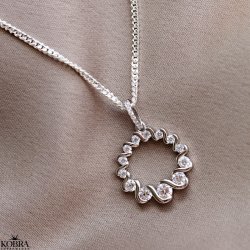 "Valerie" slv halskde med rundt vedhng