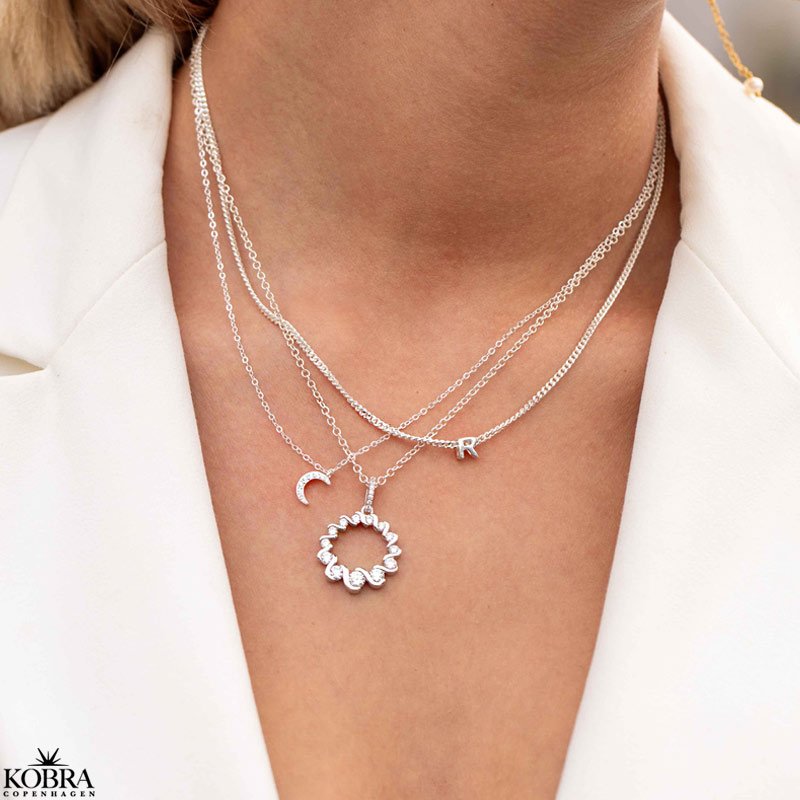 "Chloe" slv halskde med 1 bogstav