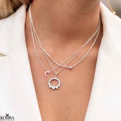 "Valerie" slv halskde med rundt vedhng