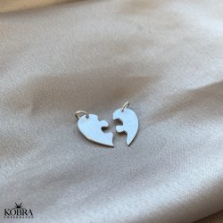 "Friends forever" veninde puslespils halskde i slv