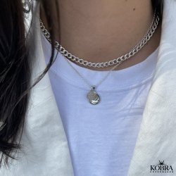 "Panzer" chunky slv halskde