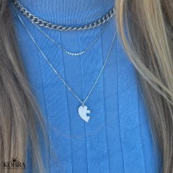 "Friends forever" veninde puslespils halskde i slv