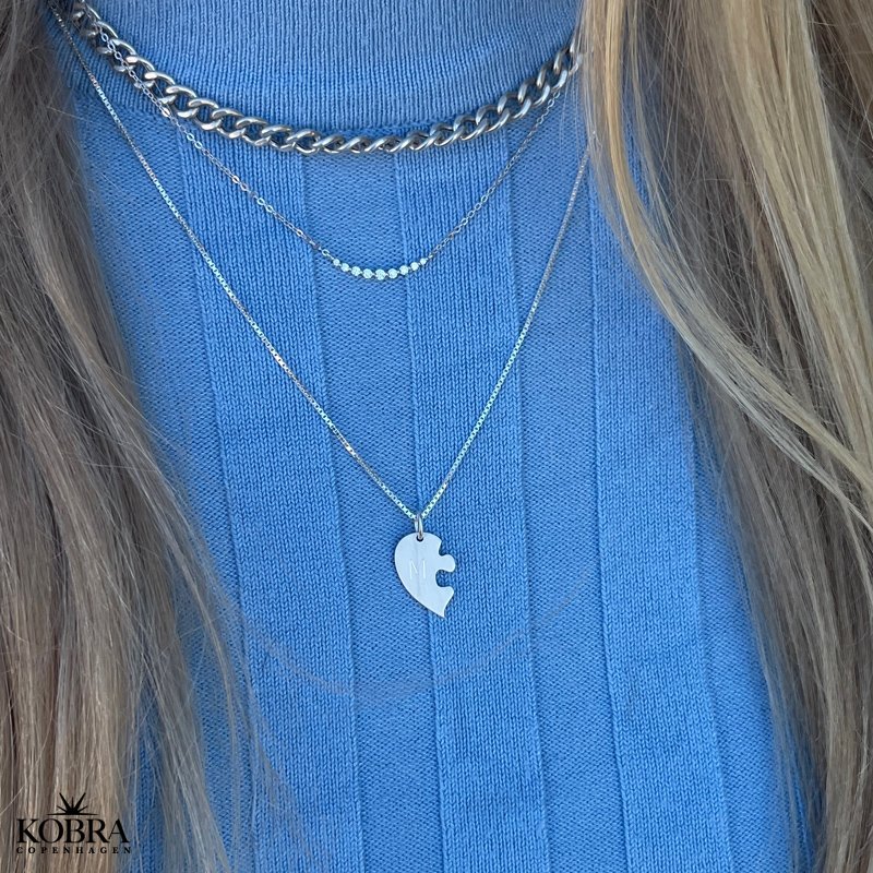 "Friends forever" veninde puslespils halskde i slv