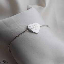 "Paris" armbnd med hjerte i sterling slv inklusiv din gravering