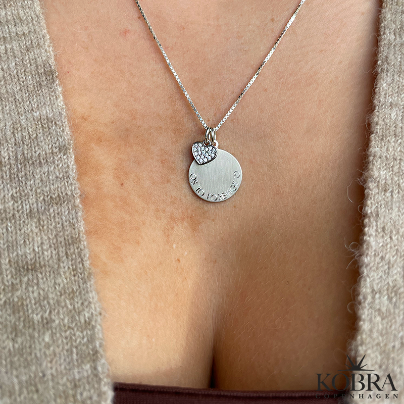 Charm - small heart with white stones