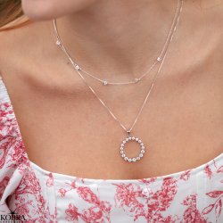 "Junie" slv halskde / choker med fine sm hjerter 