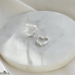 "Mikami" sm slv hjerte reringe med hvide sten