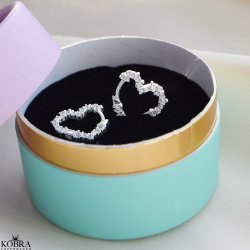 "Mikami" sm slv hjerte reringe med hvide sten