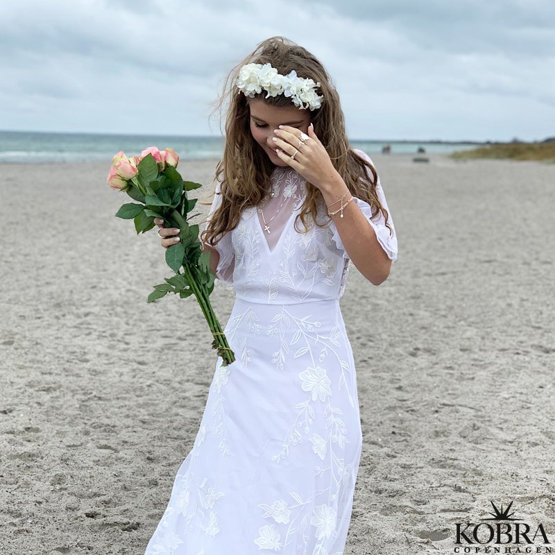 "Karma" smukt slv hjerte med kors og din indgravering