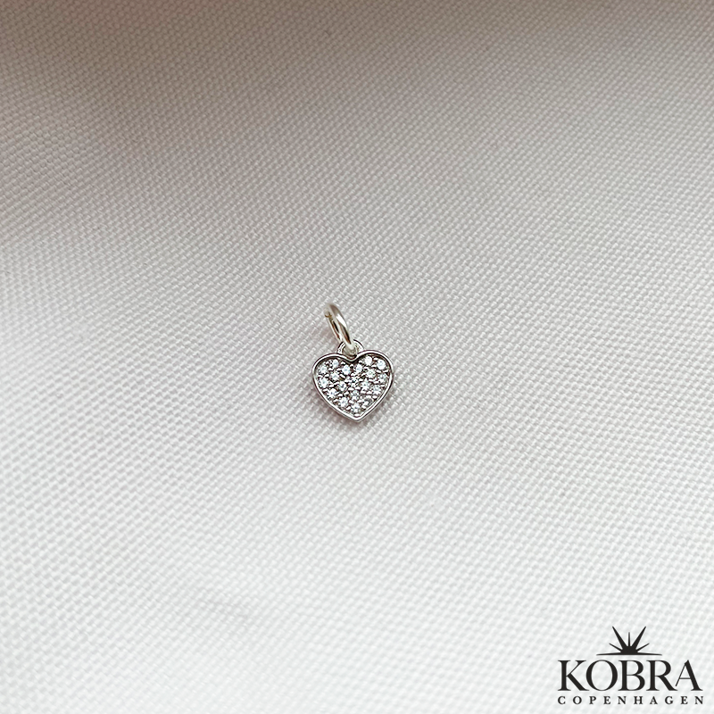 Charm - small heart with white stones