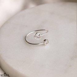 "Junie" silver ring with double hearts
