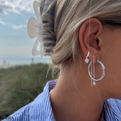 "Manilla" store chunky slv hoops med mnster