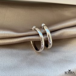 "Debra" chunky ovale hoops / reringe i sterling slv