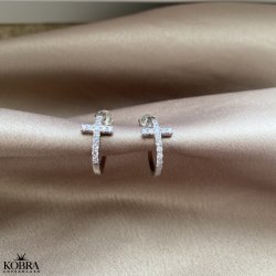 "Trudy" Kors øreringe med hvide zirkonia sten i sterling sølv