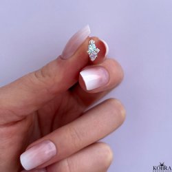 "Angelina" sm hoops i slv med farvet sten 