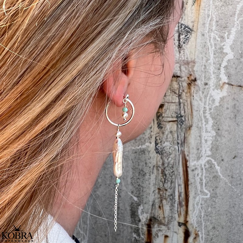 "Melissa" slv restikker med hvide ferskvandsperler