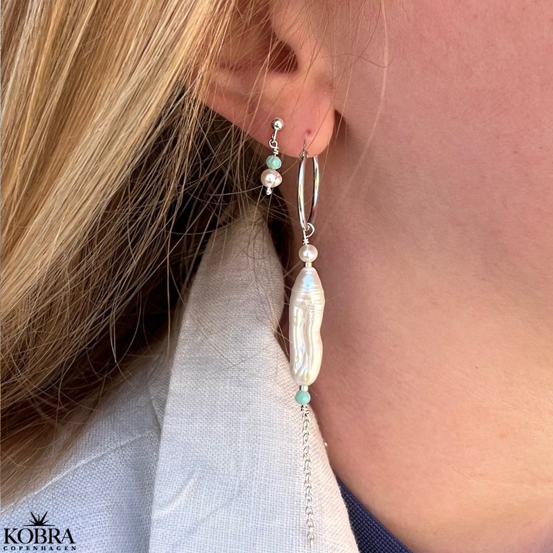 "Melissa" slv restikker med hvide ferskvandsperler