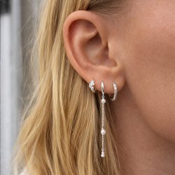 "Lily" silver earrings with white stones