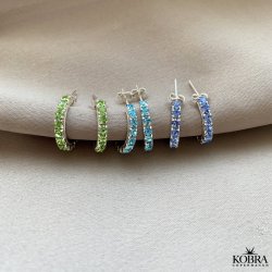 "Lemon" slv reringe med valgfri farvet zirkonia sten