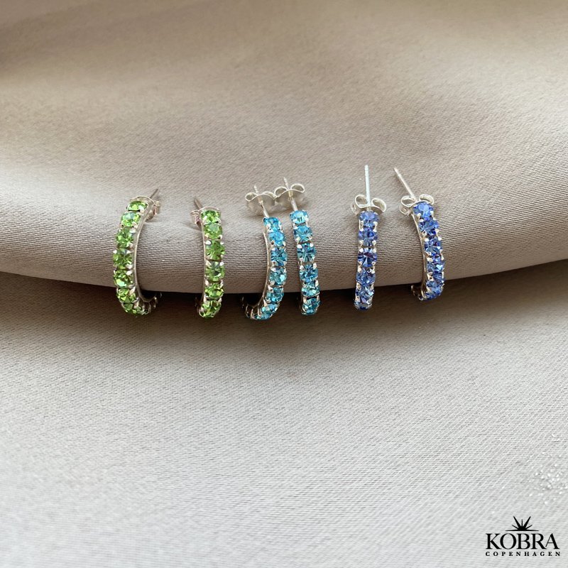 "Lemon" slv reringe med valgfri farvet zirkonia sten