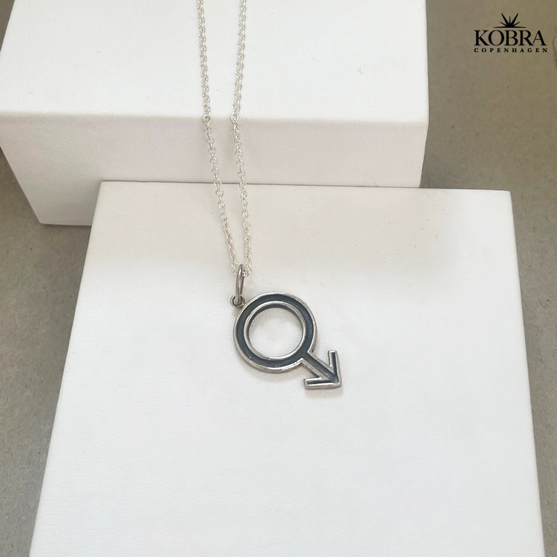 "Dean" Sterling silver necklace with male sign