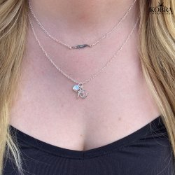 "Merle" silver necklace / choker with small feather