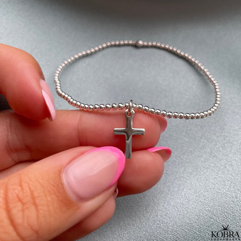"Free" klassisk slv kors armbnd