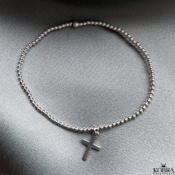 "Free" klassisk slv kors armbnd