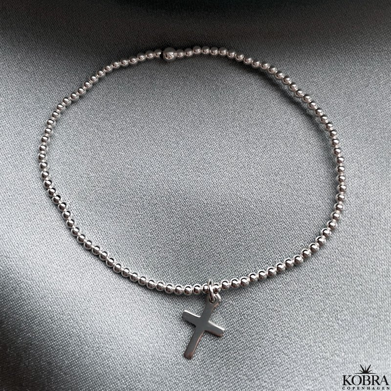 "Free" klassisk slv kors armbnd