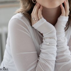 Konfirmationssmykke "Trust" mini kors armbnd i slv