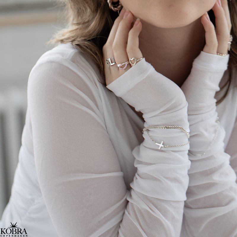 Konfirmationssmykke "Trust" mini kors armbnd i slv