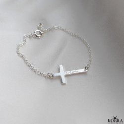 "Trust" Kors armbnd i sterling slv inklusiv personlig gravering