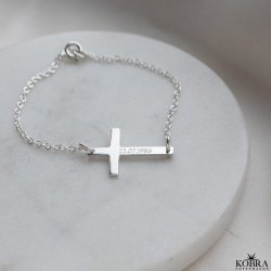 "Trust" Kors armbnd i sterling slv inklusiv personlig gravering