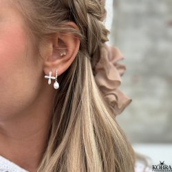 "Blessed" slv reringe med sm kors