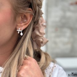 "Blessed" slv reringe med sm kors