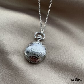 Necklace with small pocket watch, with personal engraving