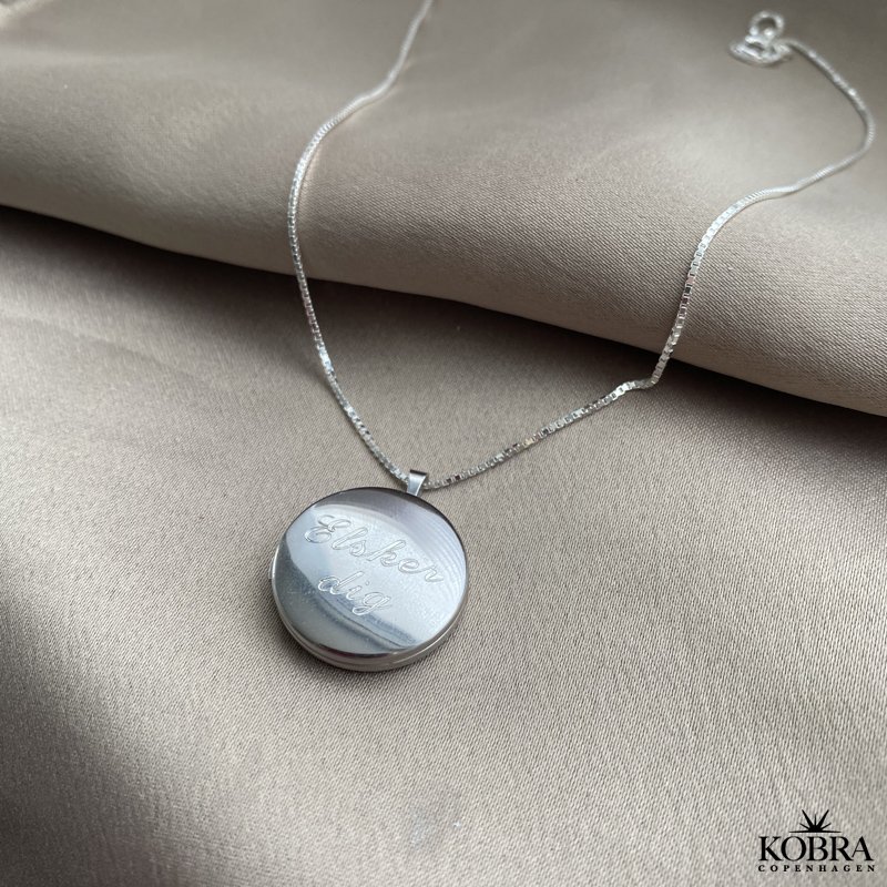 "Ellen" stor rund slv medaljon inklusiv gravering