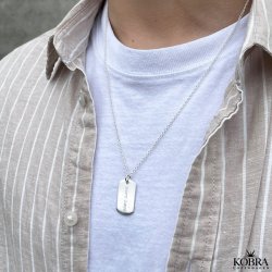 "Tyler" Dogtag halskæde i sølv med gravering