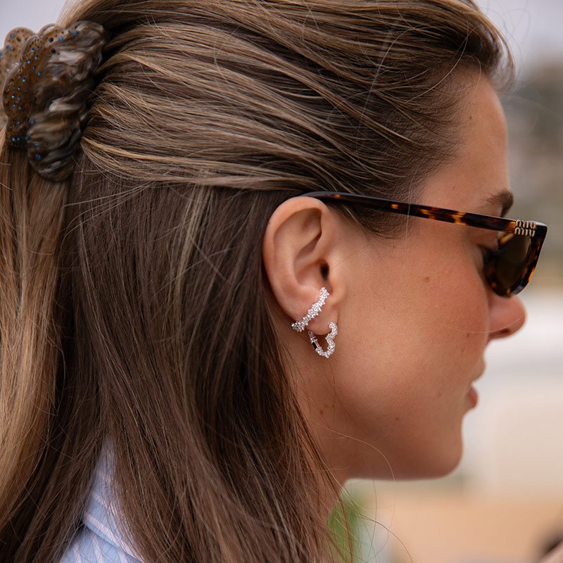 "Mikami" unique silver earrings with stones