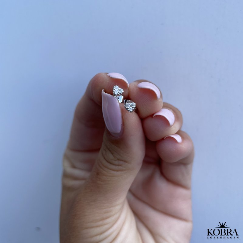 "Embrace" Sm restikker med hjerter og sten i slv