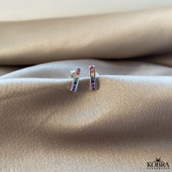 "Spring" sterling silver earrings with colored stones