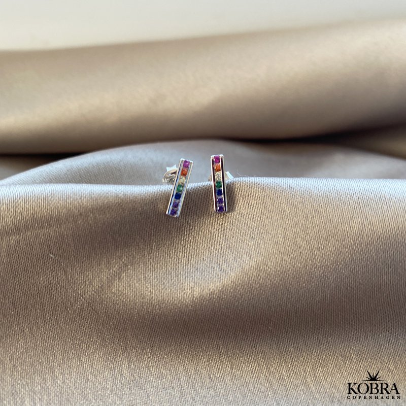 "Spring" sterling silver earrings with colored stones