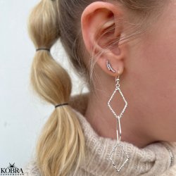 "Stormy" slv reringe med hvide zirkonia sten