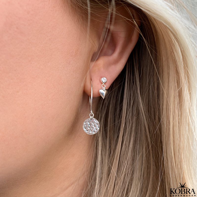 "Elizabeth" slv hoops med hammerslet vedhng
