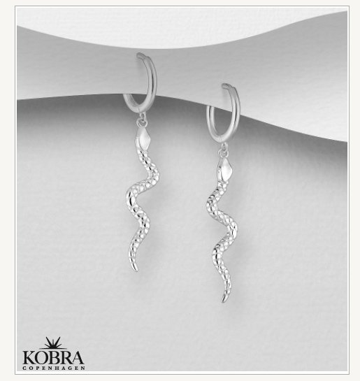 "Catalina" sølv øreringe med slanger