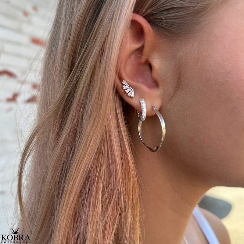 "Emilie" slv reringe / hoops med twist