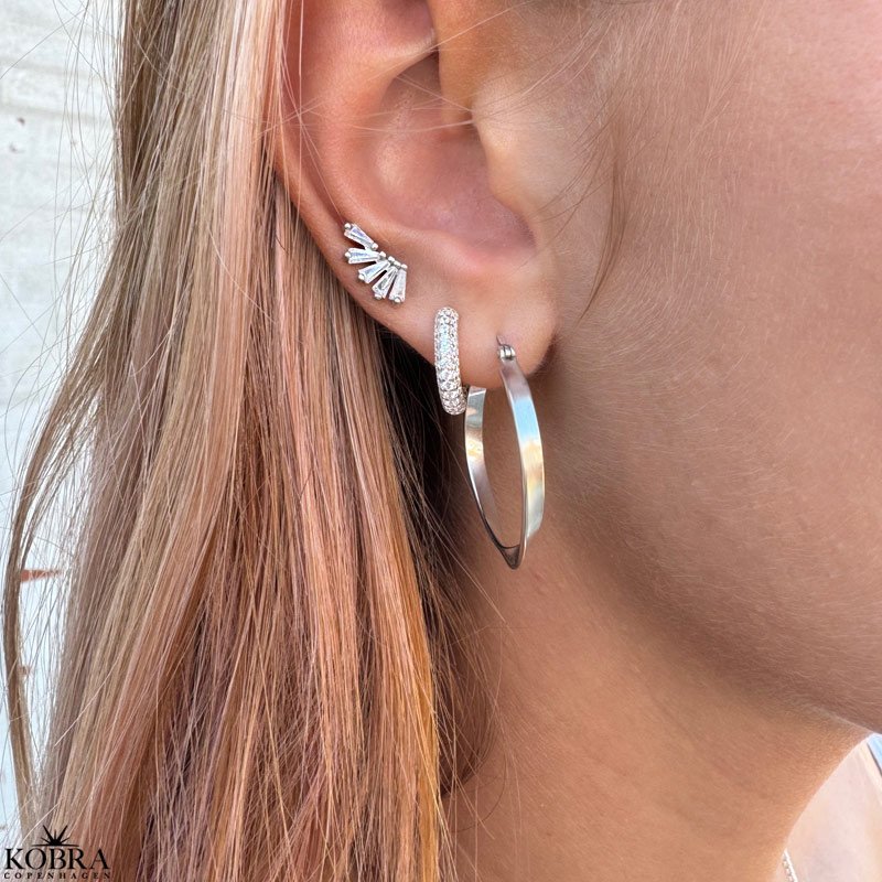 "Emilie" slv reringe / hoops med twist