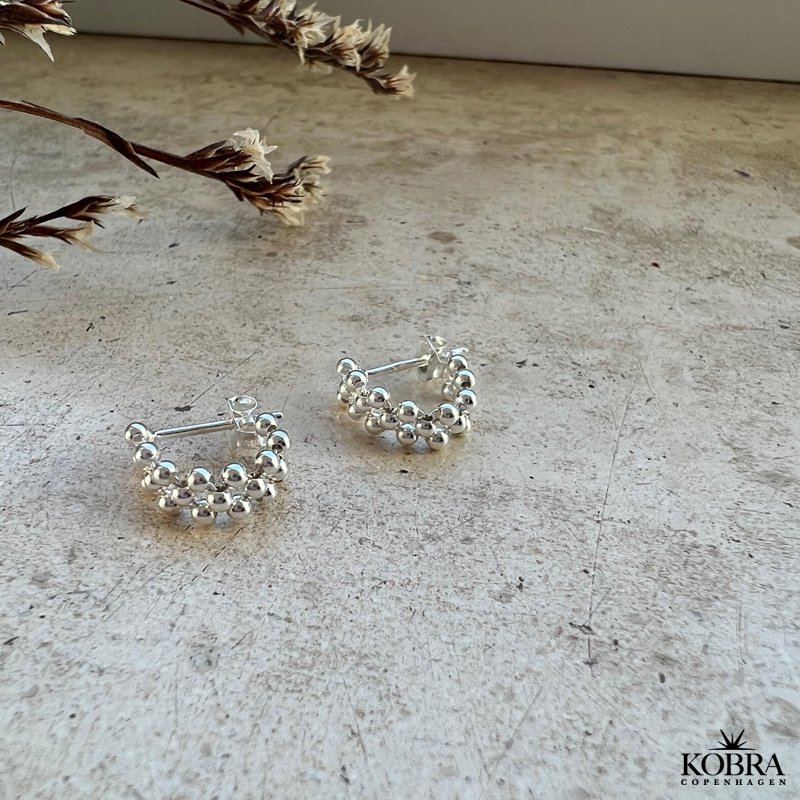 "Isabella" ball earrings in sterling silver