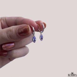 "Lyra" sm slv hoops med lilla glassten