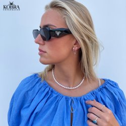 "Sigma" stjerne og måne sølv øreringe til 2 huller i øret